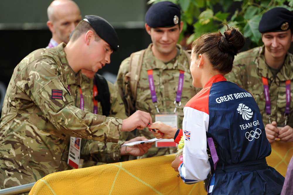 Lizzie Armitstead and troops, London 2012 Olympics, women's road race