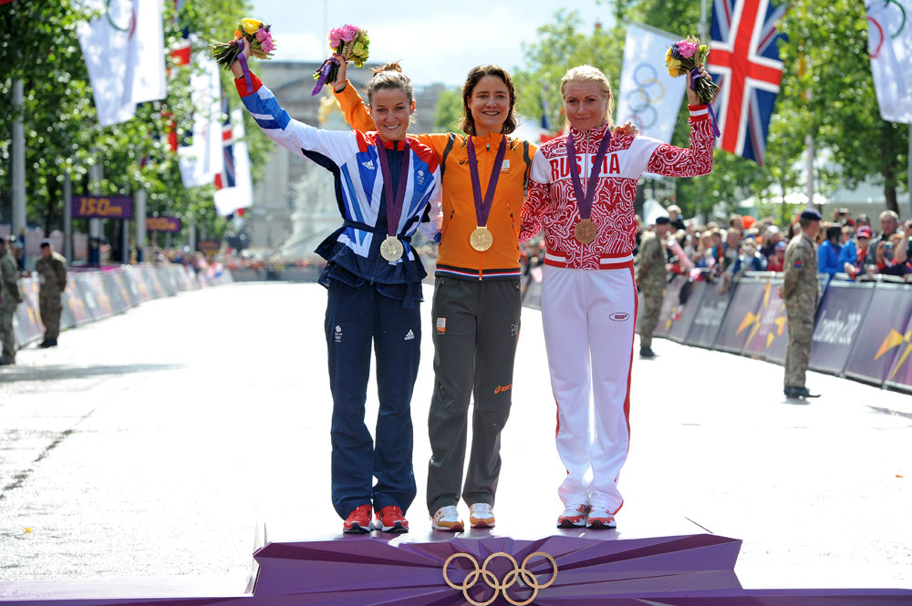 Armitstead, Vos and Zabelinskaya, London 2012 Olympics, women's road race