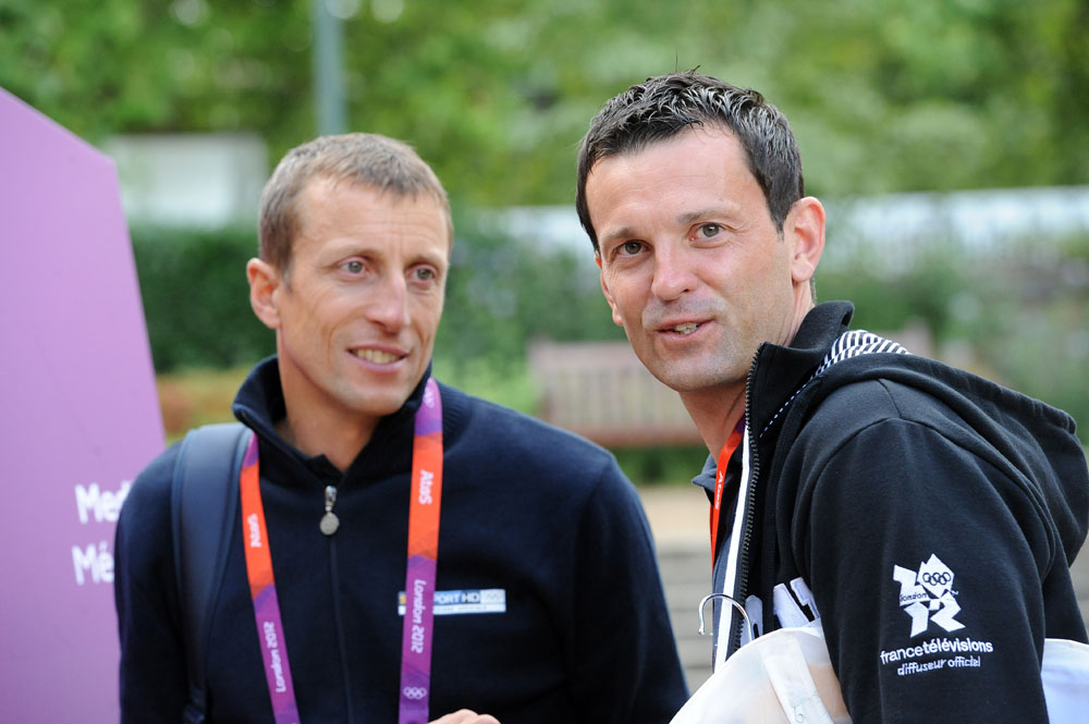 Cedric Vasseur and Maurizio Fondriest, London 2012 Olympics, women's road race
