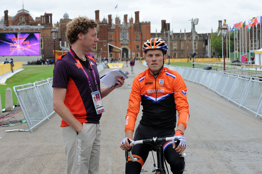Lars Boom interviewed, London 2012 Olympic time trial training, 31 July 2012