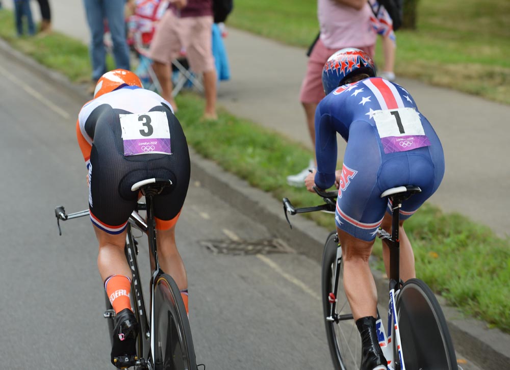 Armstrong catches Vos, London 2012 Olympic Games, women's time trial