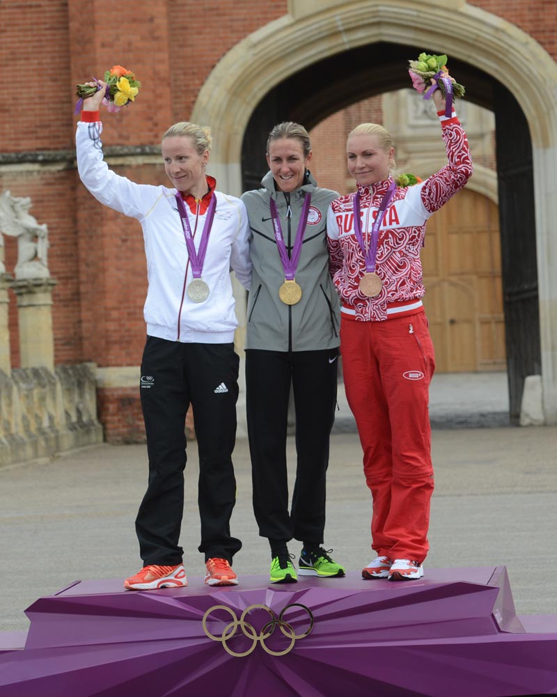 Women podium, London 2012 Olympic Games, women's time trial