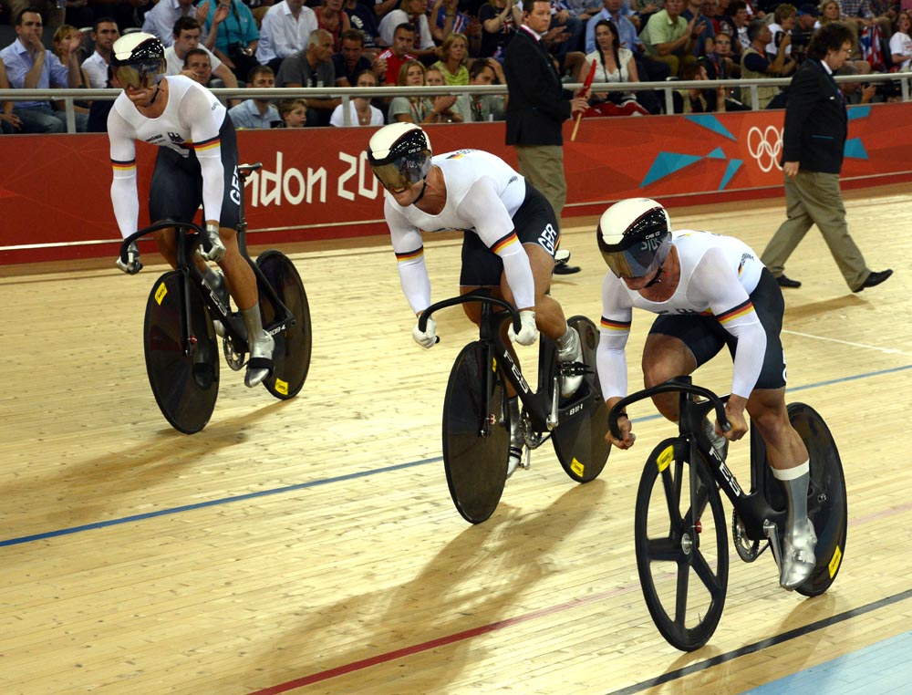 Germany men team sprint, London 2012 Olympic Games, track day one