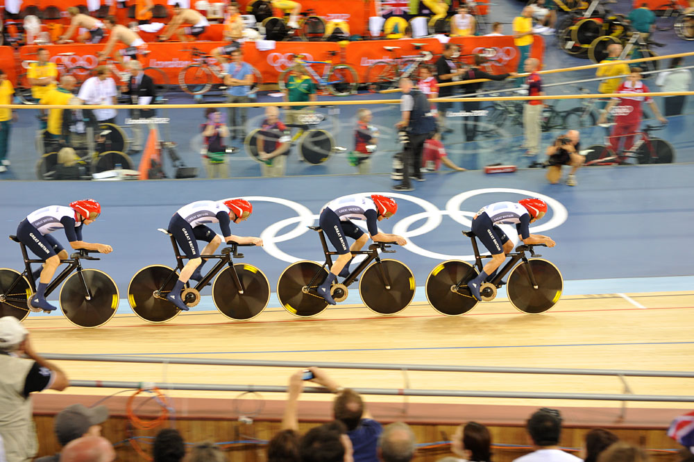 GB men team pursuit, London 2012 Olympic Games, track day one
