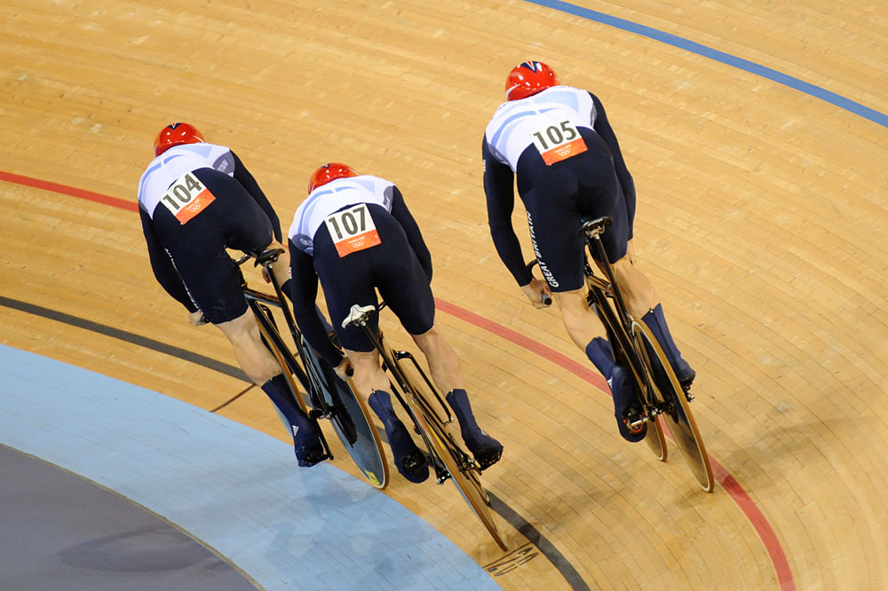 GB men's team sprint, London 2012 Olympic Games, track day one