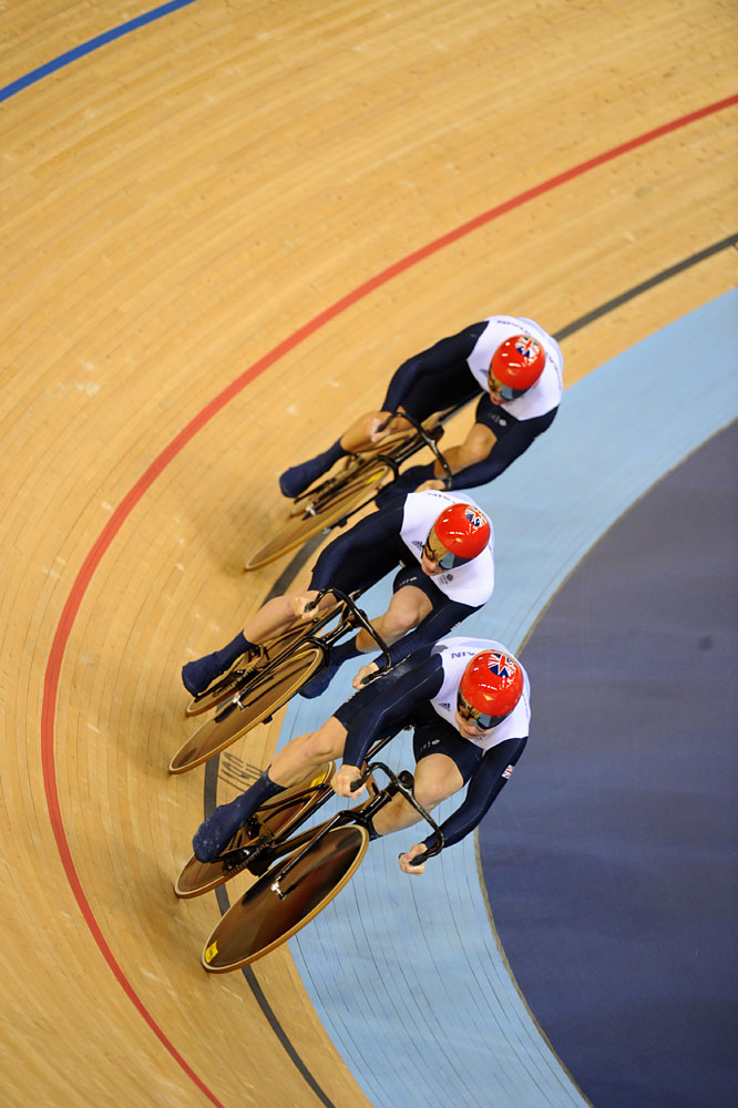 GB men's team sprint, London 2012 Olympic Games, track day one