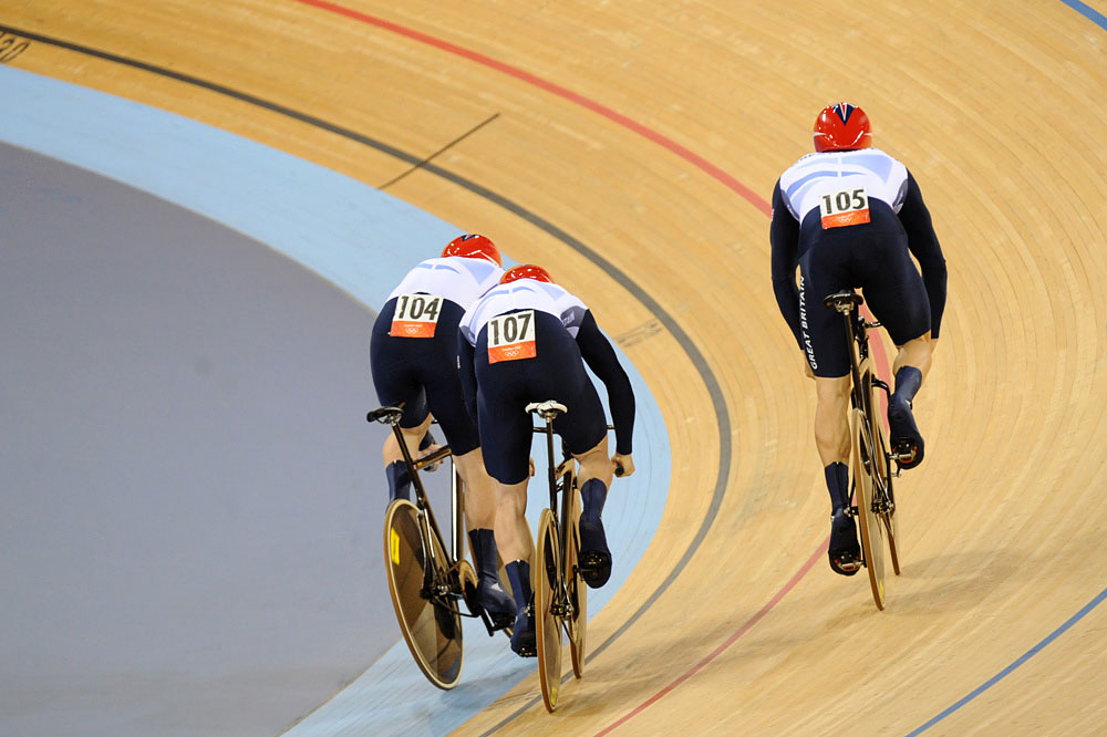 GB men's team sprint, London 2012 Olympic Games, track day one