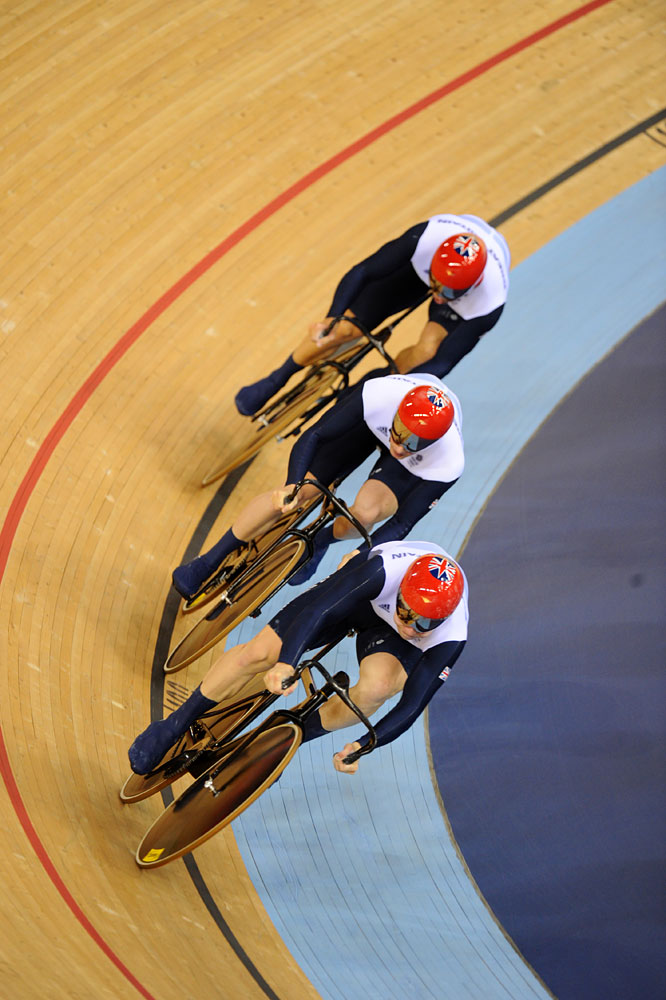 GB men's team sprint, London 2012 Olympic Games, track day one