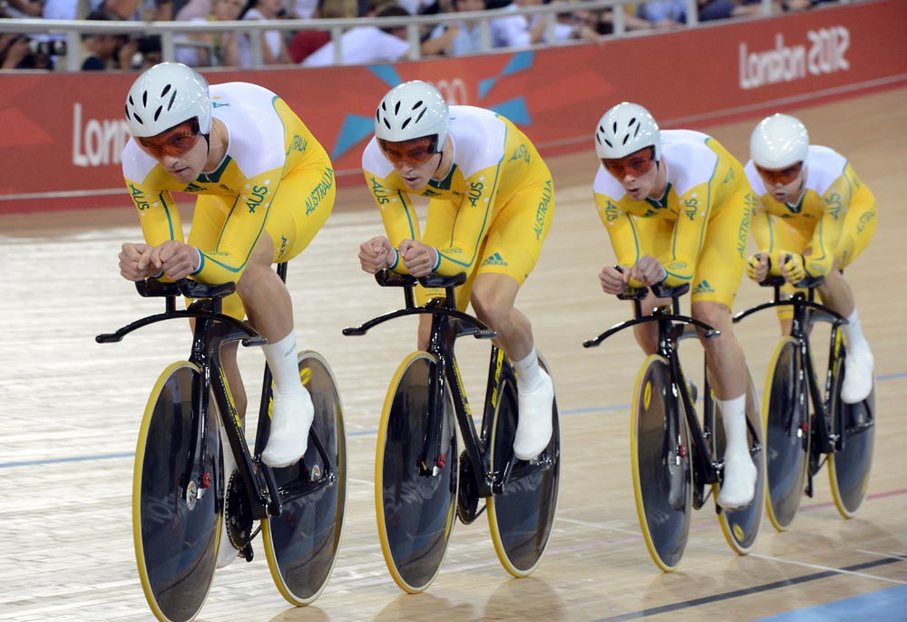 Australia, team pursuit, London 2012 Olympic Games, track day two Australia, team pursuit, London 2012 Olympic Games, track day two