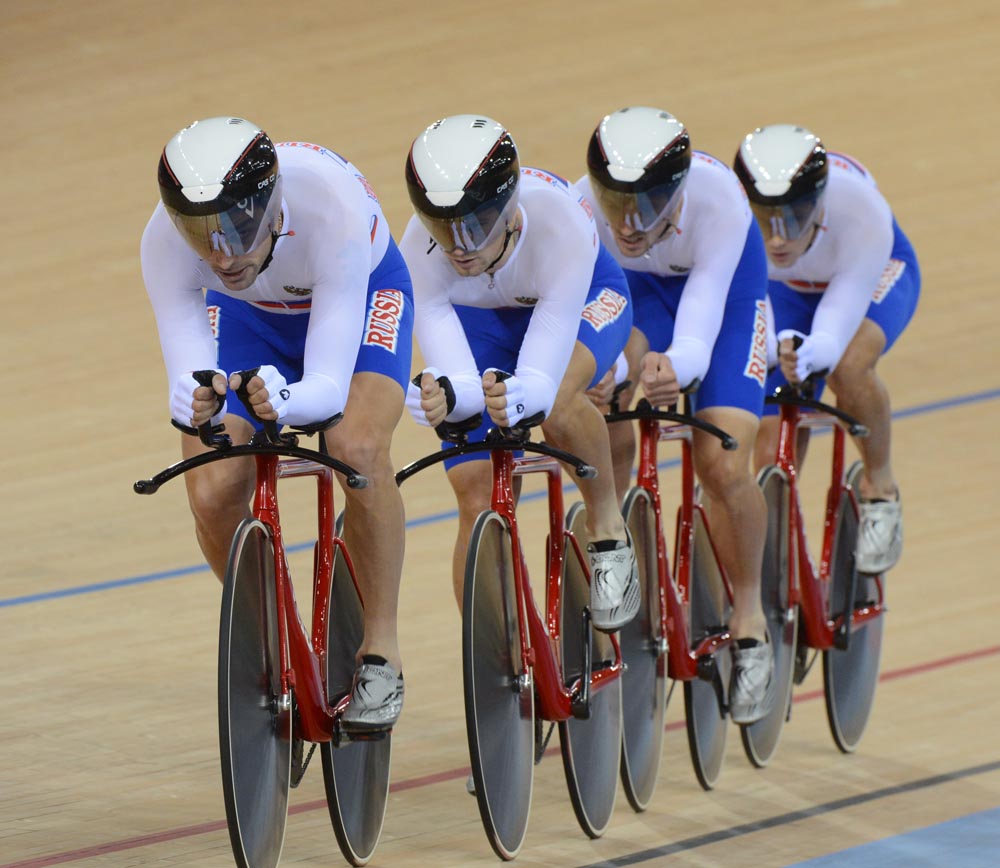 Russia, team pursuit, London 2012 Olympic Games, track day two