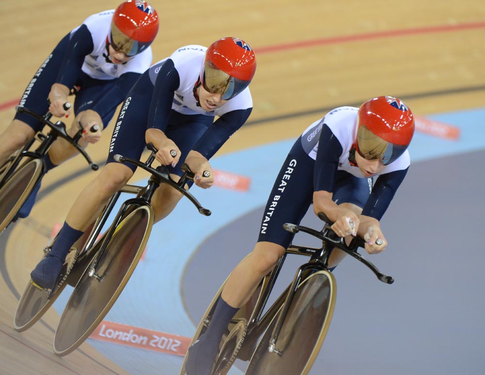 GB women team pursuit, London 2012 Olympic Games, track day two
