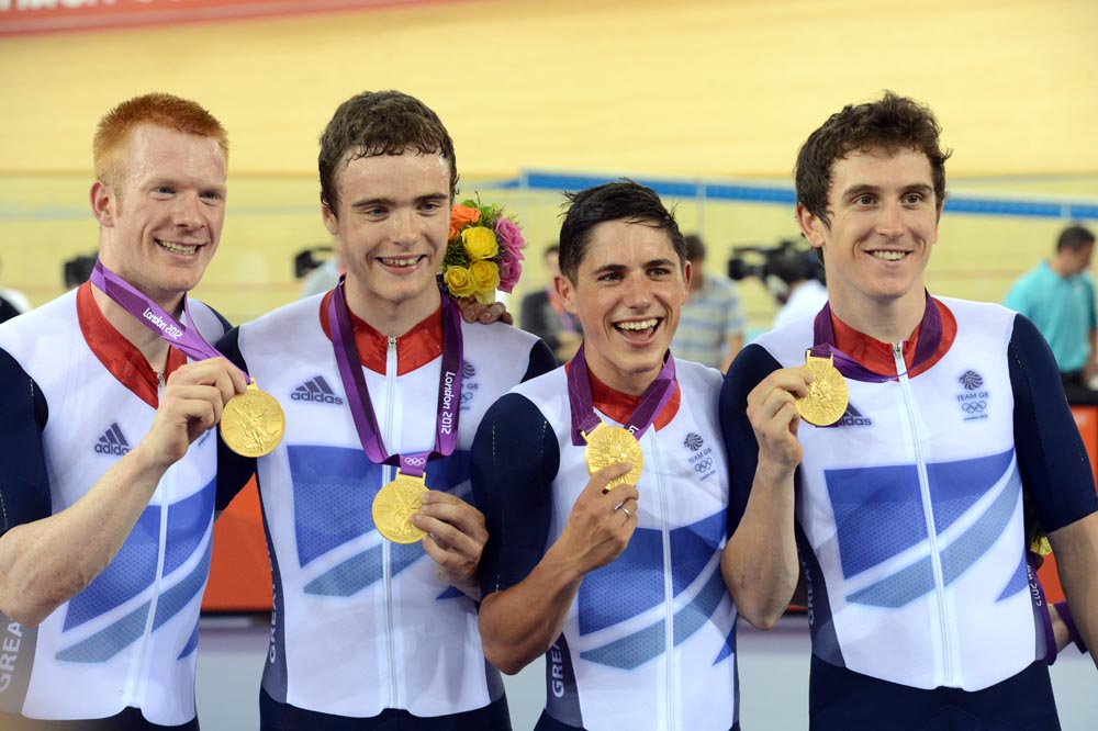 Team GB pursuiters, London 2012 Olympic Games, track day two