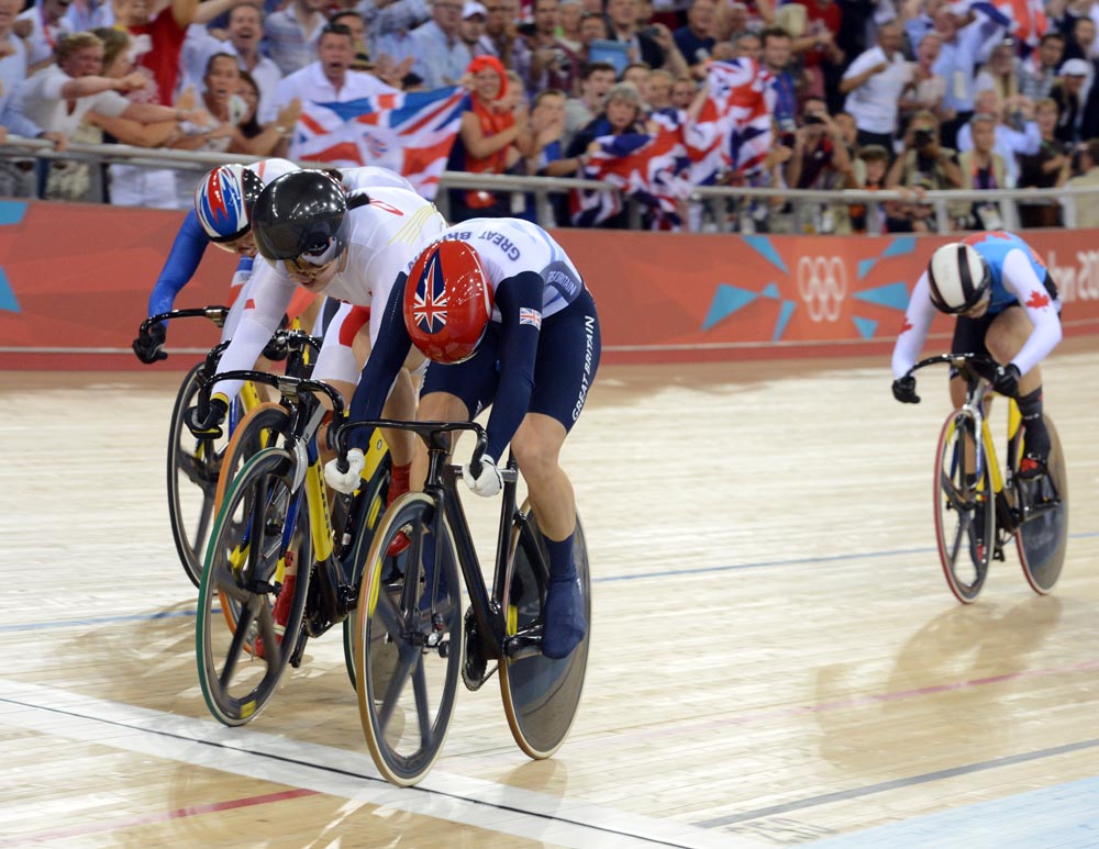 Victoria Pendleton wins keirin, London 2012 Olympic Games, track day two