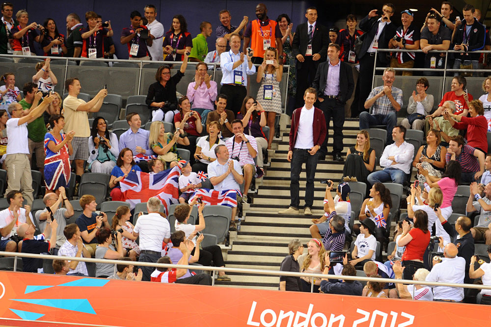 Bradley Wiggins arrives, London 2012 Olympic Games, track cycling day two