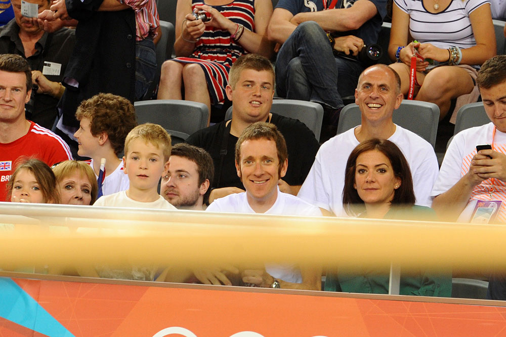 Bradley Wiggins and family, London 2012 Olympic Games, track cycling day two