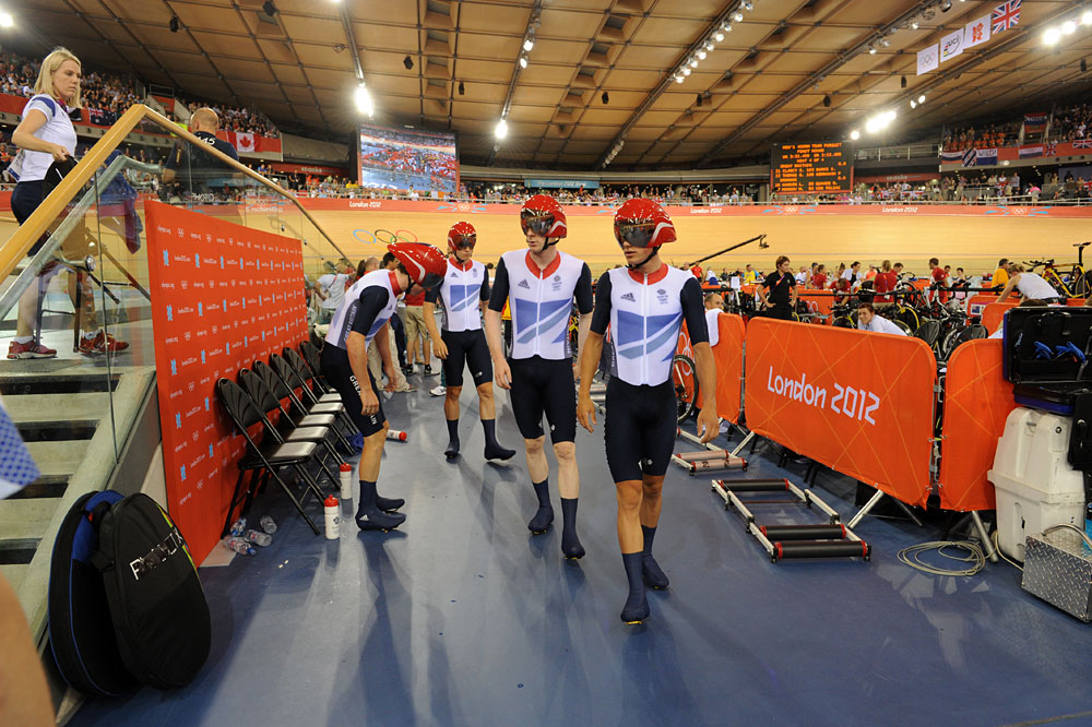 GB team pursuiters, London 2012 Olympic Games, track cycling day two