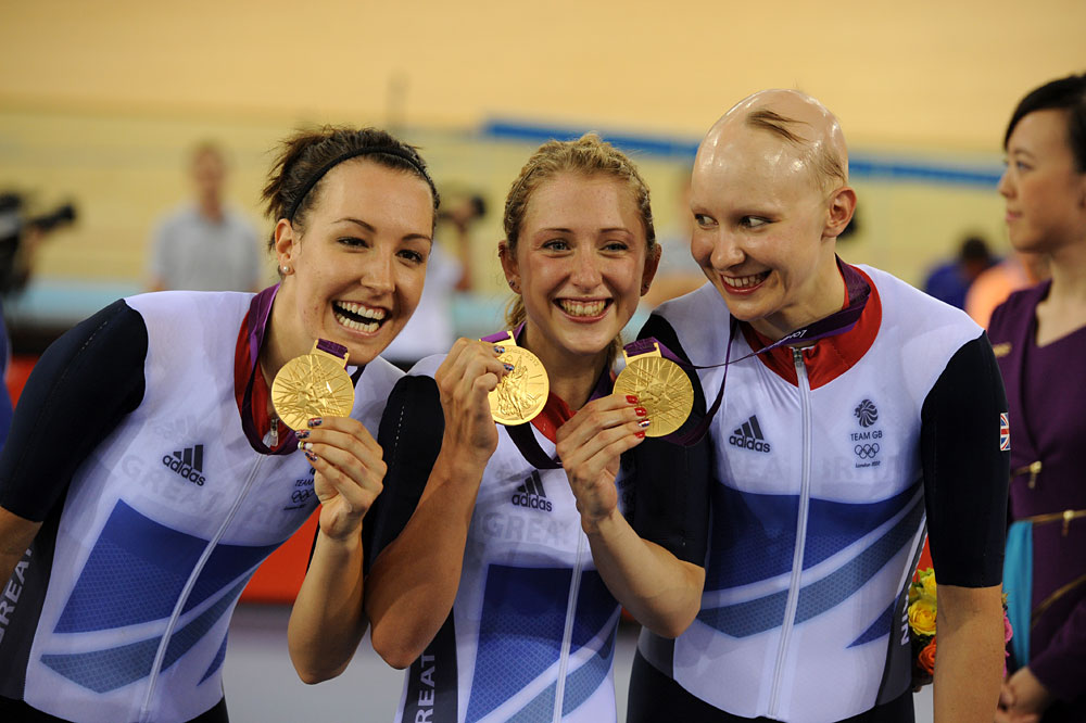 london12-trk-eve-POC-DAY-3-0952.jpg Dani King, Laura Trott and Joanna Rowsell, London 2012 Olympic Games, track day three evening session