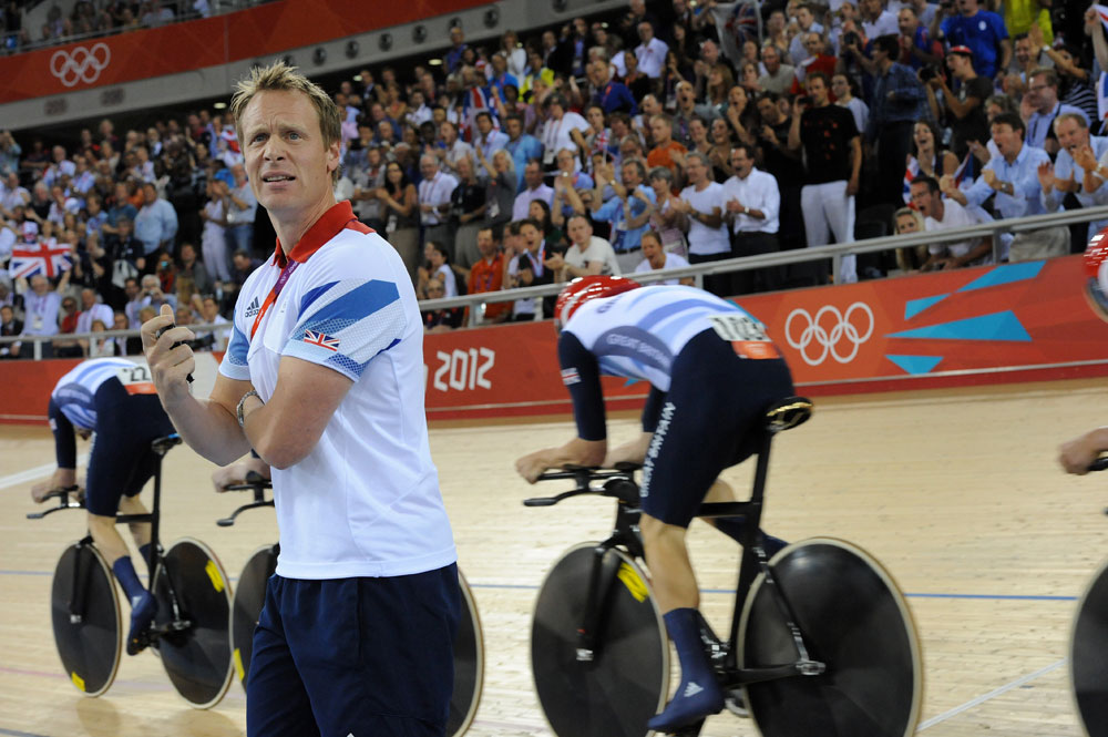 Hunt checks timing, London 2012 Olympic Games, track cycling day two