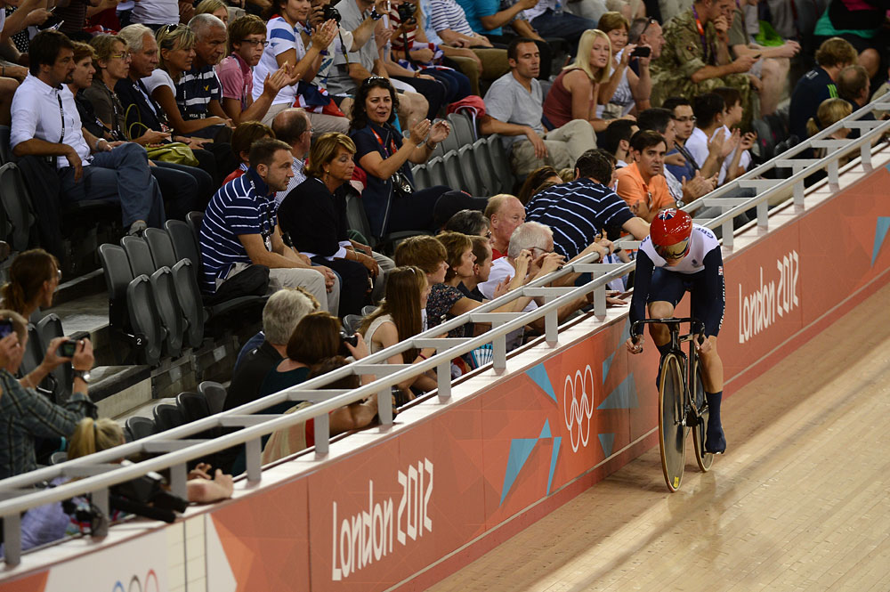 Victoria Pendleton, sprint qualifying, London 2012 Olympic Games, track day four morning session