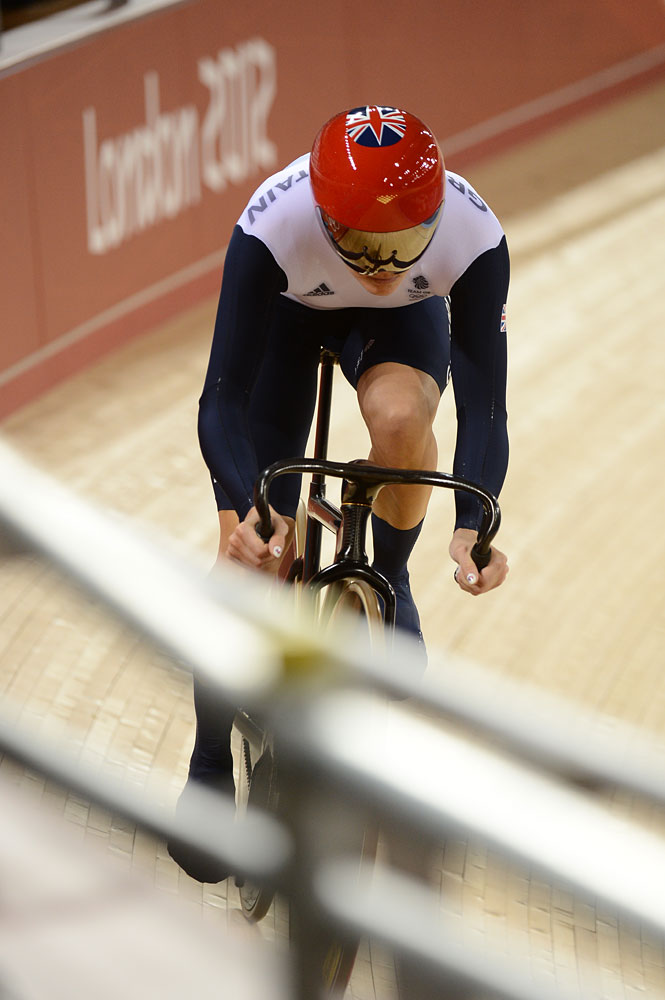 Victoria Pendleton, sprint qualifying, London 2012 Olympic Games, track day four morning session