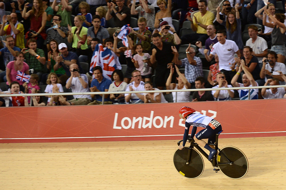 Victoria Pendleton, sprint qualifying, London 2012 Olympic Games, track day four morning session