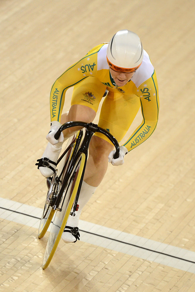 Anna Meares, sprint qualifying, London 2012 Olympic Games, track day four morning session