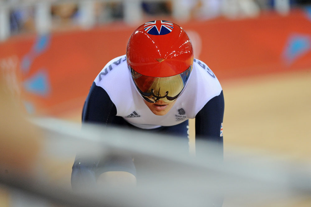 london12-track-aj-Pendleton-8.jpg Victoria Pendleton, sprint qualifying, London 2012 Olympic Games, track cycling day four morning session