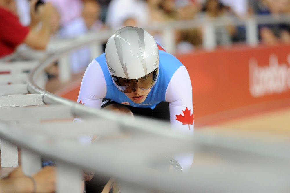 Monique Sullivan, sprint qualifying, London 2012 Olympic Games, track cycling day four morning session