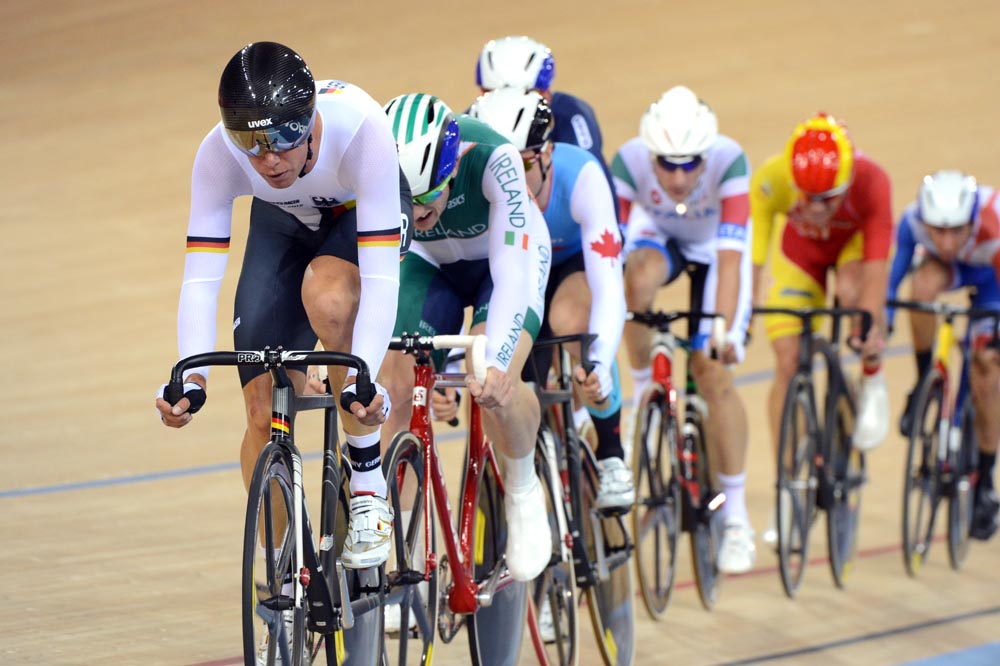 Kluge, omnium scratch race, London 2012 Olympic Games, track day four evening session
