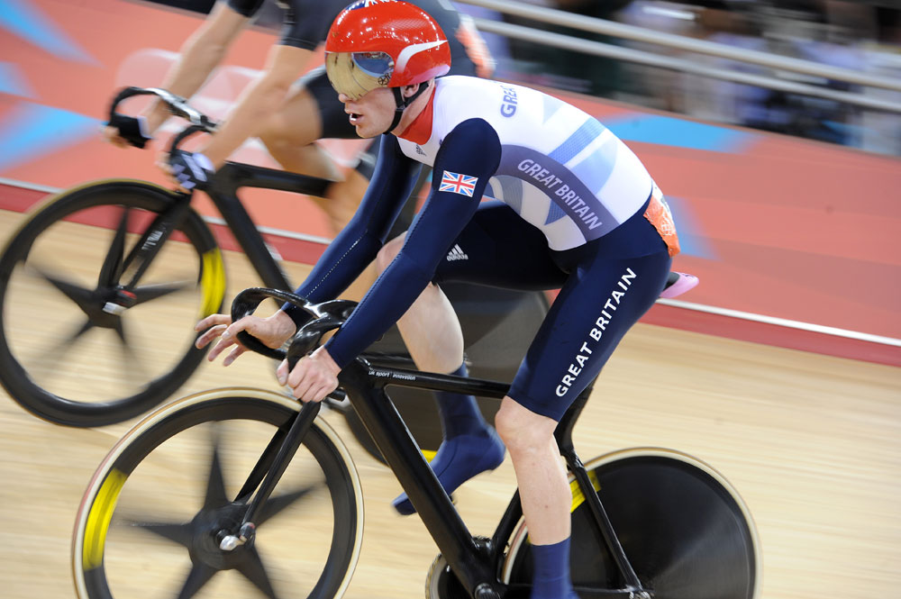 Ed Clancy, omnium, London 2012 Olympic Games, track day three Ed Clancy, omnium, London 2012 Olympic Games, track day three