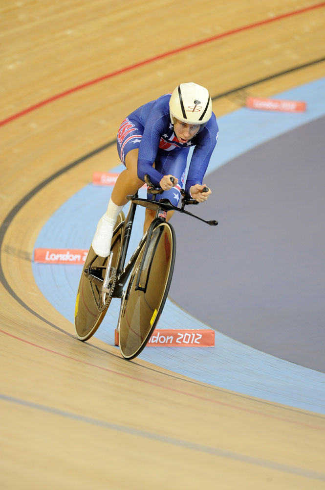 Sarah Hammer, individual pursuit in omnium, London 2012 Olympic Games, track day six morning session