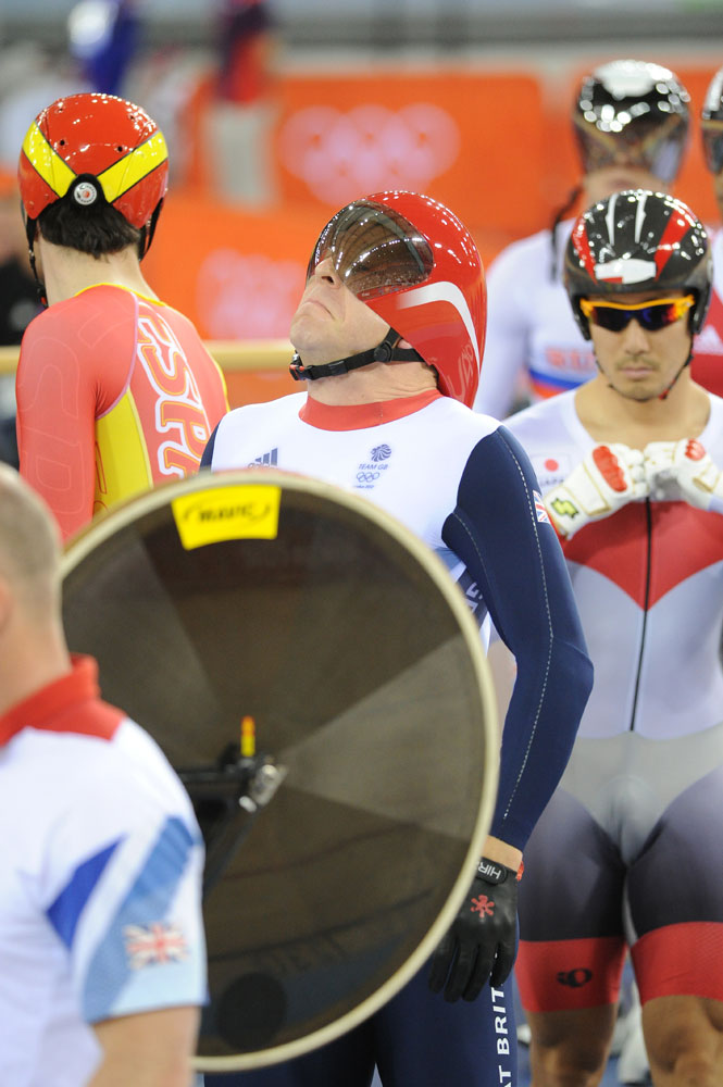 Chris Hoy, keirin, London 2012 Olympic Games, track day six morning session
