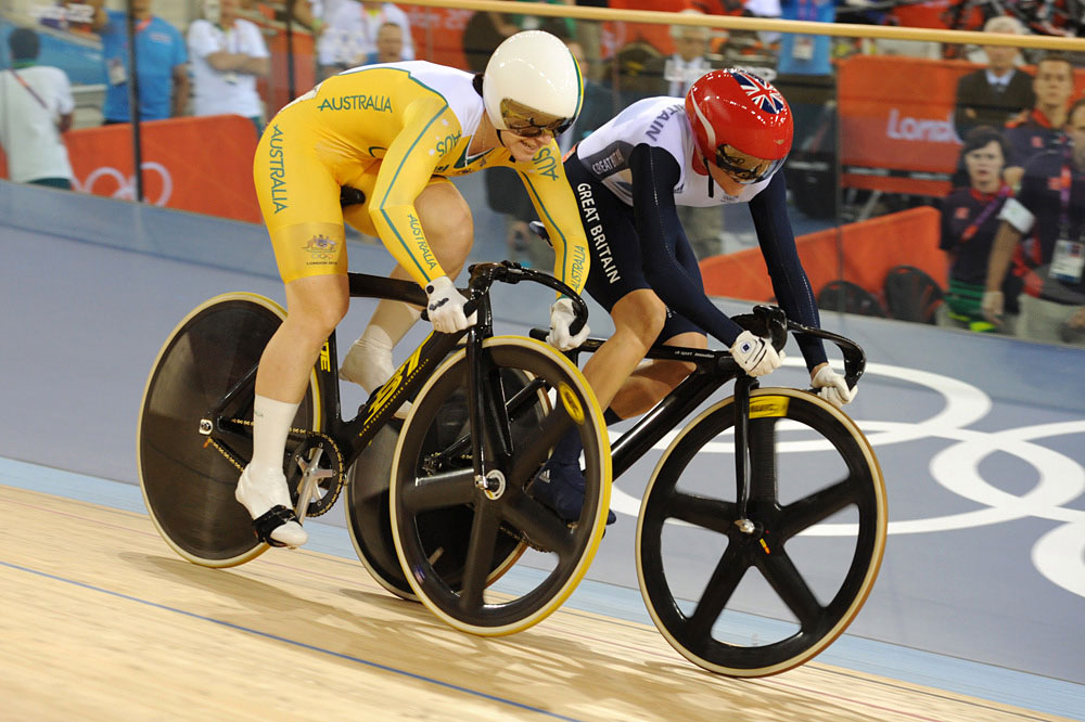 Meares and Pendleton, sprint, London 2012 Olympic Games, track day six