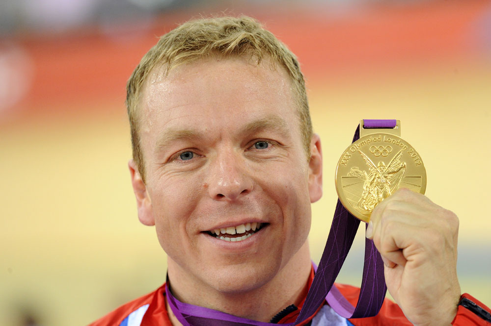 Sir Chris Hoy with keirin gold, London 2012 Olympic Games, track day six Sir Chris Hoy with keirin gold, London 2012 Olympic Games, track day six