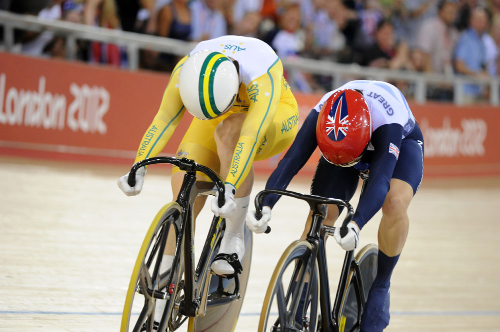 Anna Meares and Victoria Pendleton, sprint final, London 2012 Olympic Games, track day six