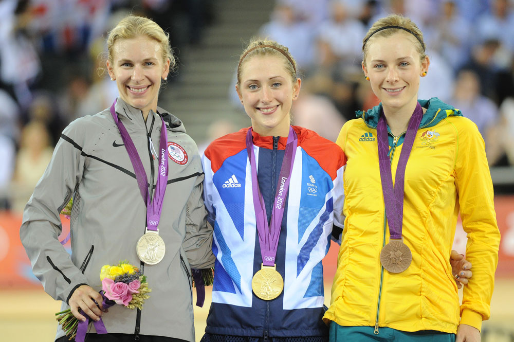 Women's omnium podium, London 2012 Olympic Games, track day six