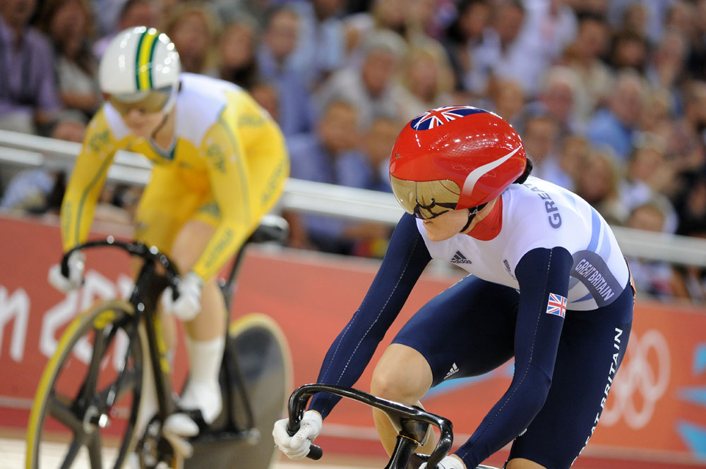 Meares and Pendleton, sprint, London 2012 Olympic Games, track day six