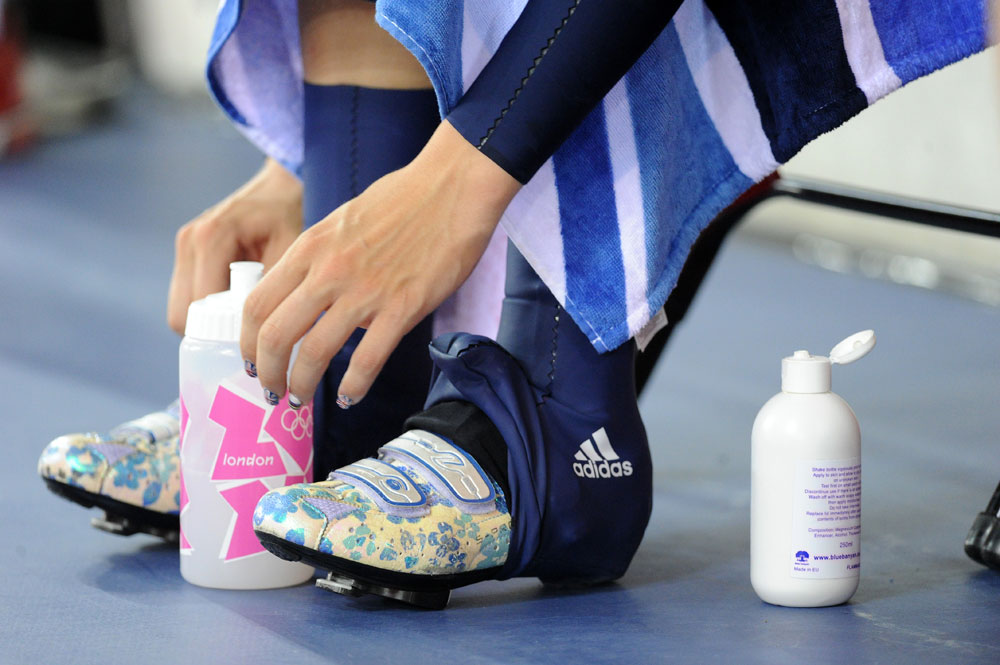 Laura Trott's shoes, London 2012 Olympic Games, track day six