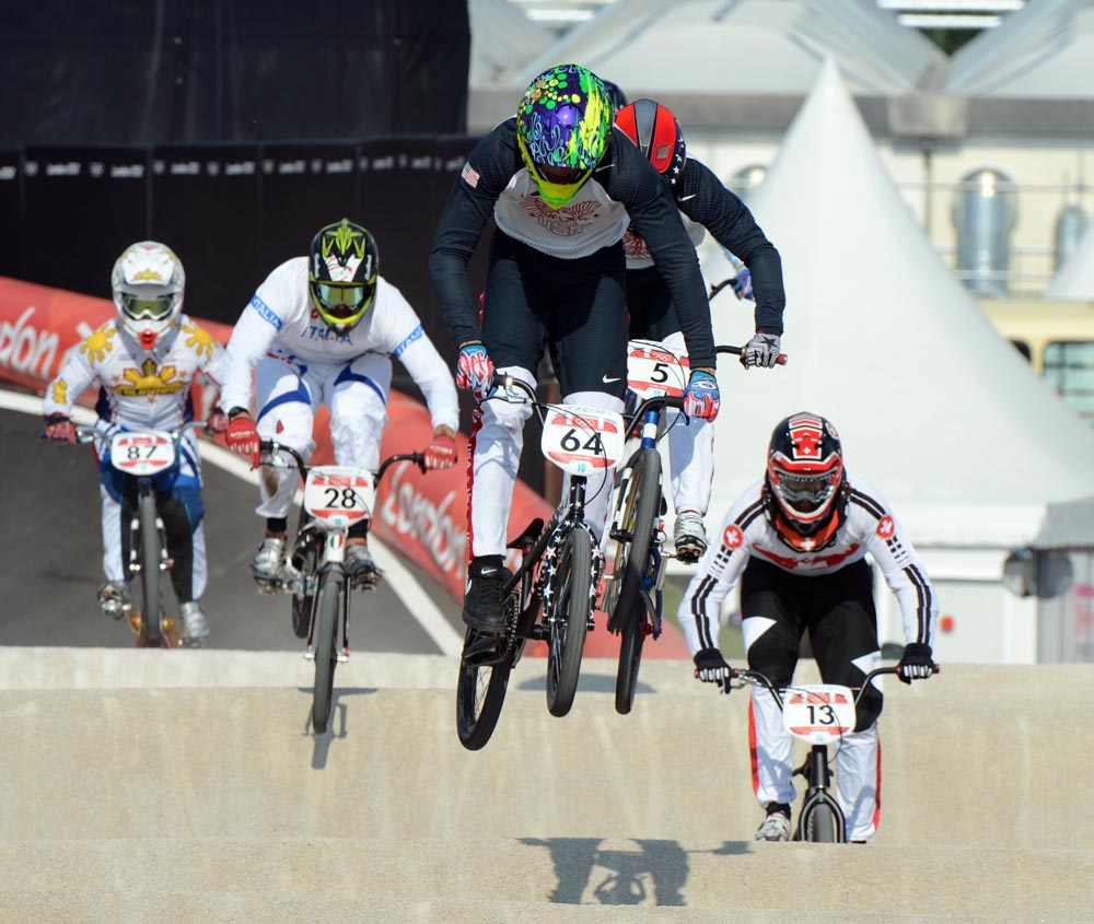 Nicholas Long and David Herman, London 2012 Olympic Games, BMX quarter finals