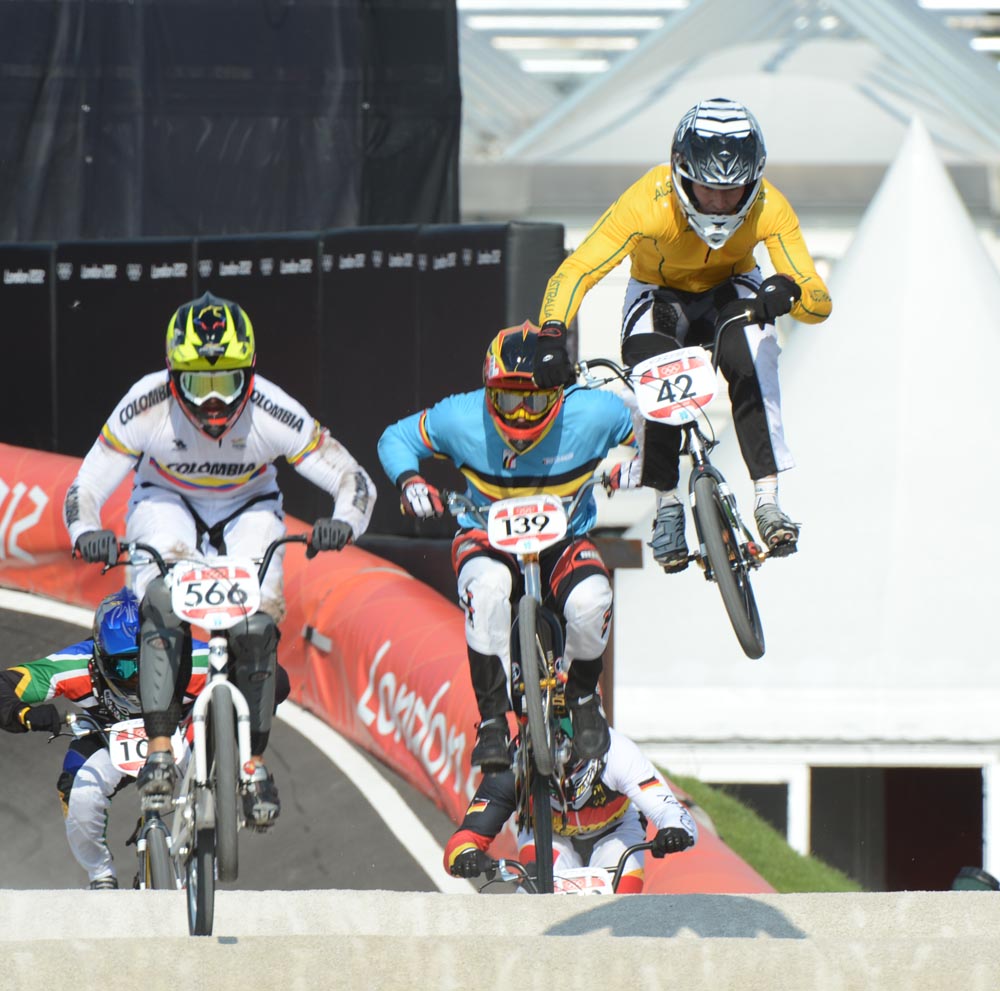 Carlos Oquendo and Brian Kirkham, London 2012 Olympic Games, BMX quarter finals