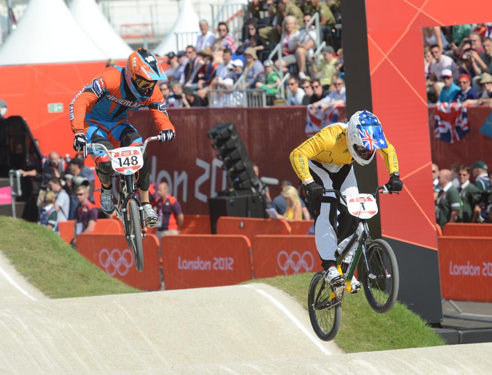 Sam Willoughby and Twan van Gendt, London 2012 Olympic Games, BMX quarter finals