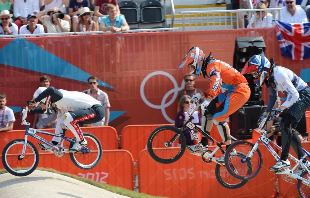 Fields and Van Gendt, BMX finals, London 2012 Olympic Games