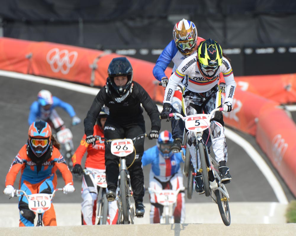 Pajon in semi-finals, BMX finals, London 2012 Olympic Games