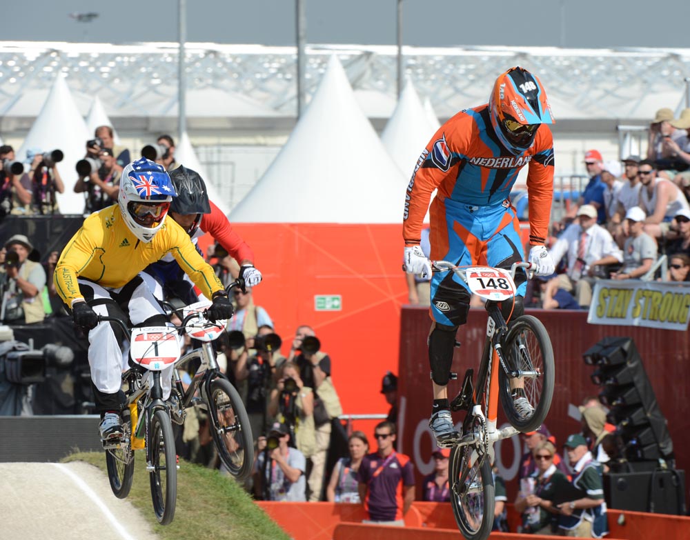 Van Gendt in semi-finals, BMX finals, London 2012 Olympic Games