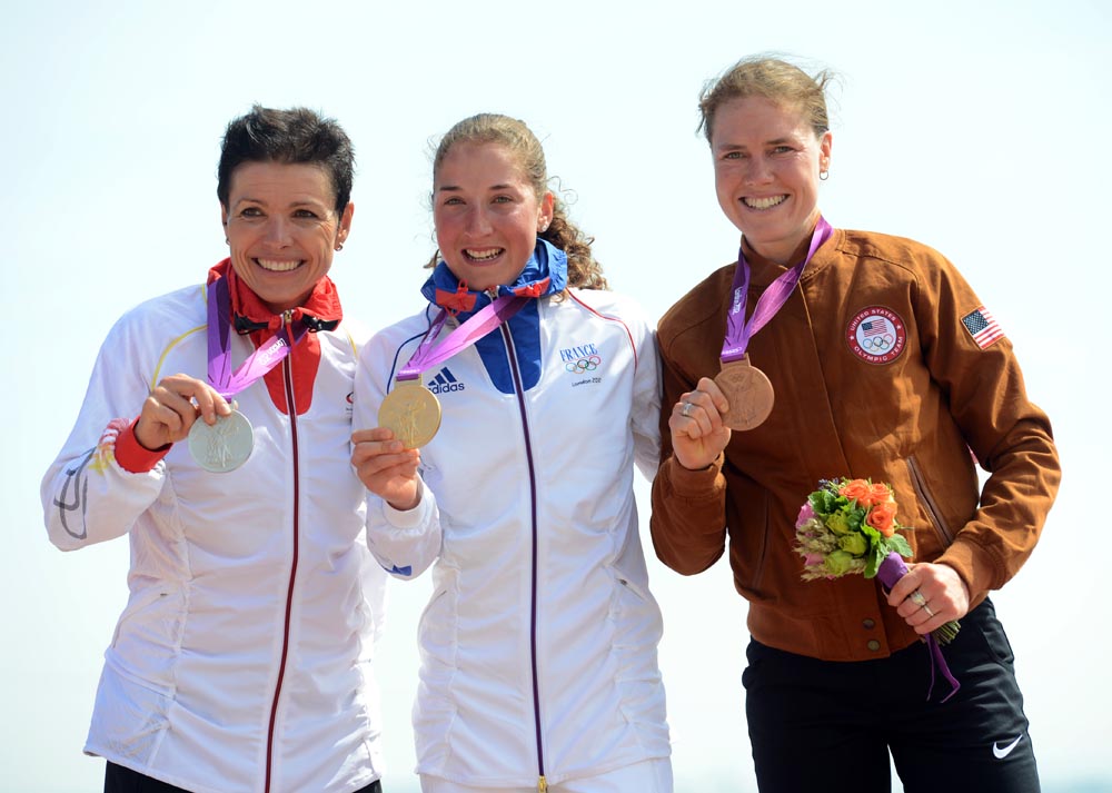 Sabine Spitz, Julie Bresset and Georgia Gould, Women's mountain biking, London 2012 Olympic Games