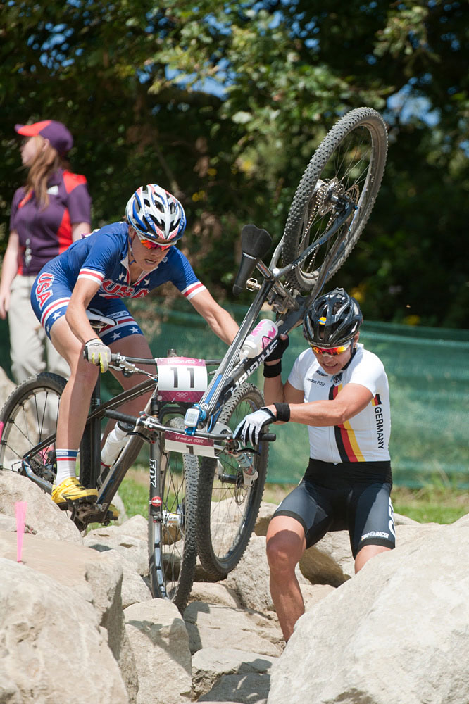 Sabine Spitz and Georgia Gould, Women's mountain biking, London 2012 Olympic Games