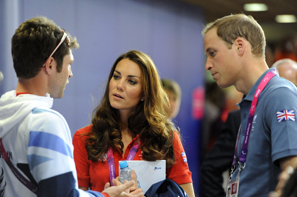 Kate and William talk to Jon Allan Butterworth, London 2012 Paralympic Games track day one
