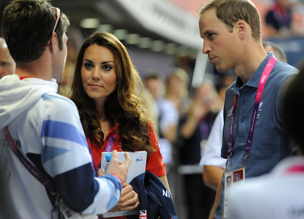 Kate and William talk to Jon Allan Butterworth, London 2012 Paralympic Games track day one