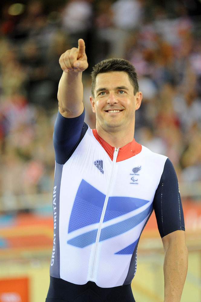 para12-track-day1pm-Colbourne-medal-2.jpg Mark Colbourne takes silver in 1km time trial, London 2012 Paralympic Games, track day one afternoon