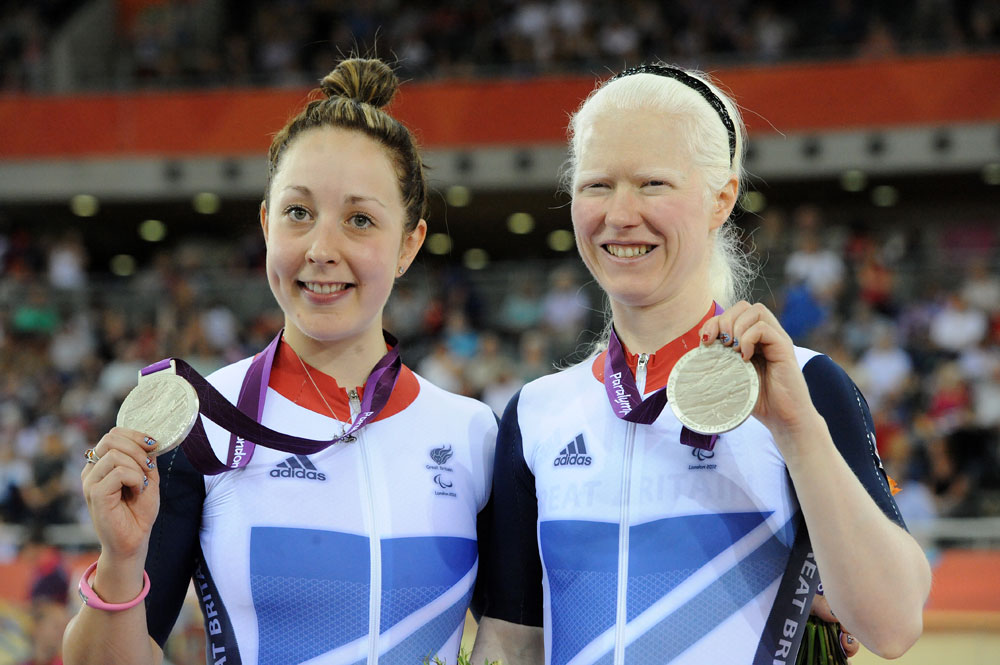 Aileen McGlynn and Helen Scott, silver in TT, London 2012 Paralympic Games, track day two, morning session